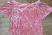 River Island pink velvet off the shoulder top size 10 brand new with tags