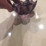 Pretty purple tee light holder Image 3