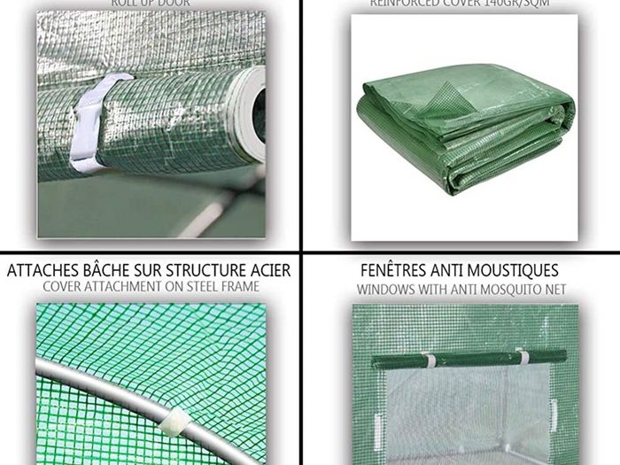 Polytunnel Greenhouse 4x3x2m 12m SquaredPoly Tunnels Gardening Walk In Pollytunnel Tent with Steel Frame (FREE POSTAGE)