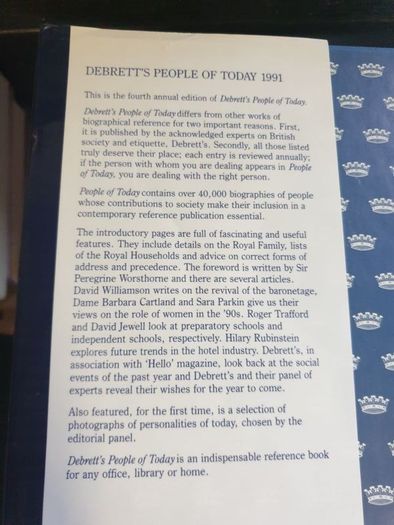 people of today 1991 published by Debretts