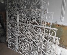 Vintage iron gate and rails set
