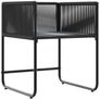 Chair with Cushion 4 pcs Black and Anthracite PE Rattan Image 3
