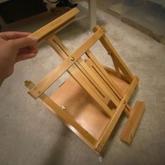 travel easel with storage drawer and mid level brushes and acrylic paints