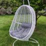 Hanging Egg Chair Rattan Style Cushion & Metal Image 2