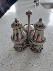 silver plated salt and pepper set