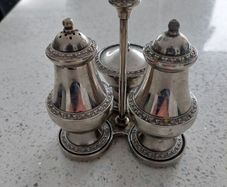 silver plated salt and pepper set