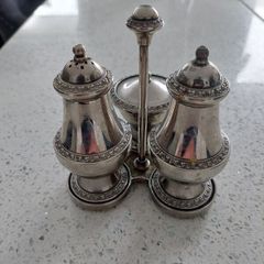 silver plated salt and pepper set