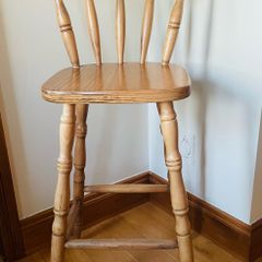 High Wooden Kitchen Stool