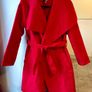 Deep Red 3/4 Length Wrap Coat Belted Winter Overcoat.New with tag.One Size Fits up to Size 12/14 Image 2