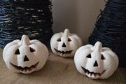 3 terracotta pumpkins - beige