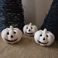 3 terracotta pumpkins - beige