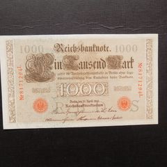 Germany 1910.1000 Marks.Red Seal. Reichsbanknote.A / Uncirculated.High Grade.