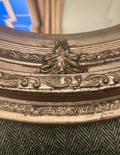 Silver decorative mirror pair
