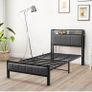 Single Bed Frame With Storage Headboard Image 5