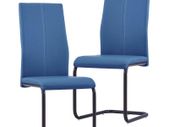 Cantilever Dining Chairs 2 pcs Blue Faux Leather