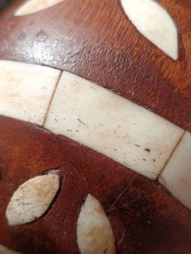 A Pair of Antique Inlaid Wooden Balls