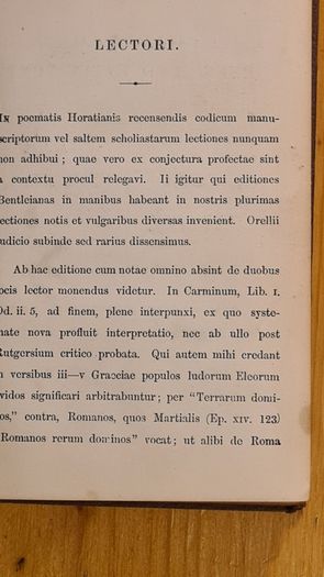 Quinti Horatii Flacci Opera Omnia Ex Recensione. A J Macleane. MDCCCLXXIX. VINTAGE 1879 Hardback In Good Condition.