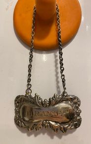 Vintage Silver Drinks Labels - Pair
