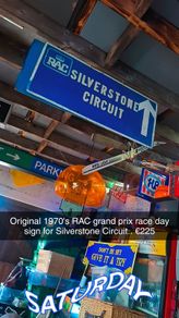Rare 1970's RAC Silverstone Circuit race day sign