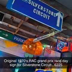 Rare 1970's RAC Silverstone Circuit race day sign