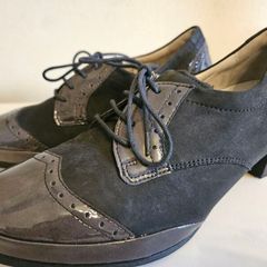 Waldlaufer German leather lacquered asphalt shoes heel 4cm new & boxed size 3 UK & size 3.5 UK SALE need to go