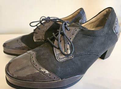 Waldlaufer German leather lacquered asphalt shoes heel 4cm new & boxed size 3 UK & size 3.5 UK SALE need to go