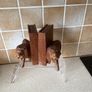 Handcarved Wooden Roaring Lions Bookends Image 3