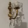 Pair of Brass and Crystal Single Arm Wall Lights, French Style Image 3