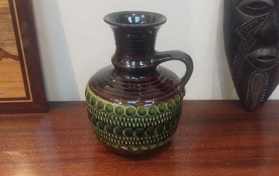 Fabulous Mid Century Funky Retro West German, One Handled Vase Produced by Bay Keramik, Ransbach Baumbach, Shape Number 77/17, Circa 1960s
