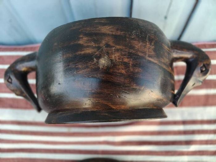 Hand carved Wood Container