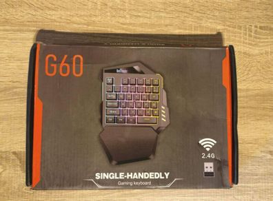 One-Handed Gaming Keyboard, Wireless, 2.4G RGB Backlit Keyboard