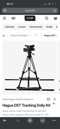 Hague d5t camera dolly track kit