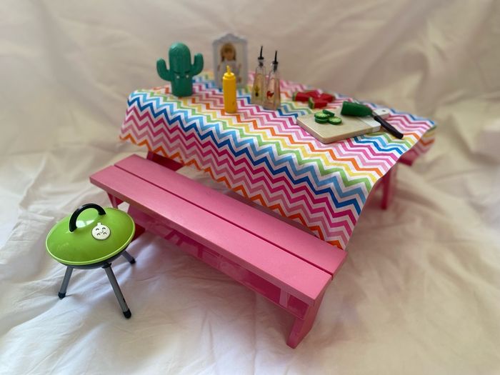 Our generation food truck, bathtub, picnic table, dolls, and clothes