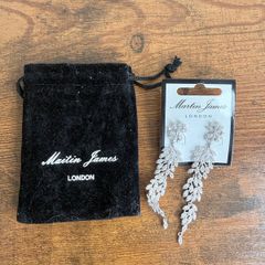 Martin James London Silver Leaf Drop Earrings