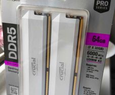 Brand New Pc Ram Crucial Pro Oc 64gb 2x32gb Ddr5 6000mhz Xmp Expo White