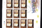 2003 Ireland Europa (Posters) Stamps 57c Commemorative Stamp Sheetlet Plate 1A1A1A1A Fine CDS Used with Dublin cancel of 9th May 2003 (First day of issued) on envelope extract.