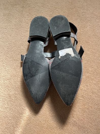 Grey check flat Shoes
