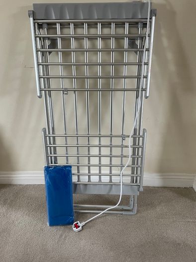 Electric heated clothes airer with cover