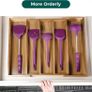 Utoplike Acacia Wood Adjustable Utensil Drawer Organiser - Brand New Image 4