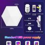 Hexagon LED Lights,8 Pack RGB Gaming Hex Wall Light Panels Sync to Music,Smart Lights with APP & Remote & Wired Control for Room Bar Bedroom Home Gaming Room Decor Present Image 7