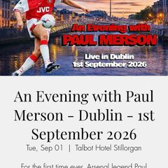 Arsenal Paul Merson tickets 2 with photo