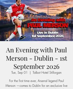 Arsenal Paul Merson tickets 2 with photo