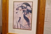 Vintage Geisha portrait print framed