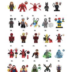 Super Hero Minifigures Compatible Marvel DC (A-D)