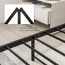 Double Bed Frame with Wooden Headboard,135x190cm,Vintage Brown Metal Platform Bed Frame Double Bed Base No Box Spring Needed,Heavy Duty Steel Slats,Underbed Storage Space,Easy to Assemble Image 5