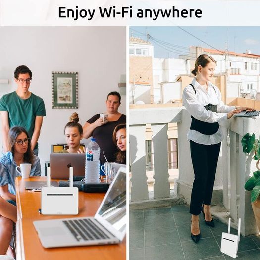 STRONG 4G+ LTE CAT6 Wi-Fi Router, AC1200 Dual-Band Wi-Fi, Zero Configuration, 4x Gigabit ports, Detachable external antennas, Sim Card Adapters included