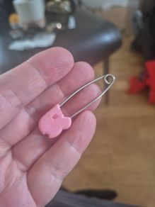 1986 Sanrio Cheery Chums Pin Pink Plastic
