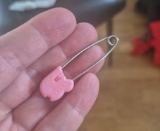 1986 Sanrio Cheery Chums Pin Pink Plastic