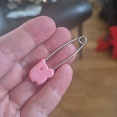 1986 Sanrio Cheery Chums Pin Pink Plastic