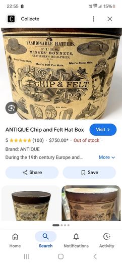 19th Century Chip and Felt designer hat boxes
